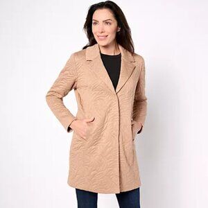 Susan Graver Regular Quilted Knit Notch Collar Fully Lined Jacket Size XSP